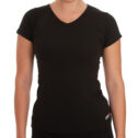MNX Women's V neck basic T-shirt, black - Image 2