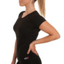 MNX Women's V neck basic T-shirt, black