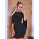 Abito elegante con riflessi metallici Anna, nero