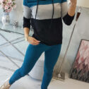 Completo da donna con cappuccio, blu navy - immagine 2