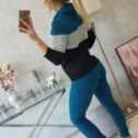 Completo da donna con cappuccio, blu navy - immagine 3