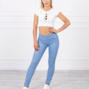 Women's stretch jeans, sky blue - Image 5