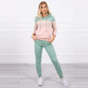 Ženski set hoodie in hlače, temna mint