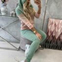 Ženski set hoodie in hlače, temna mint - Image 5