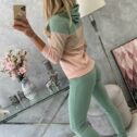 Ženski set hoodie in hlače, temna mint - Image 6
