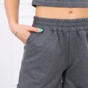 Two-piece set with T-shirt and shorts, grey - Image 4