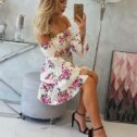 Abito estivo con stampa floreale Anna, ecru - immagine 5